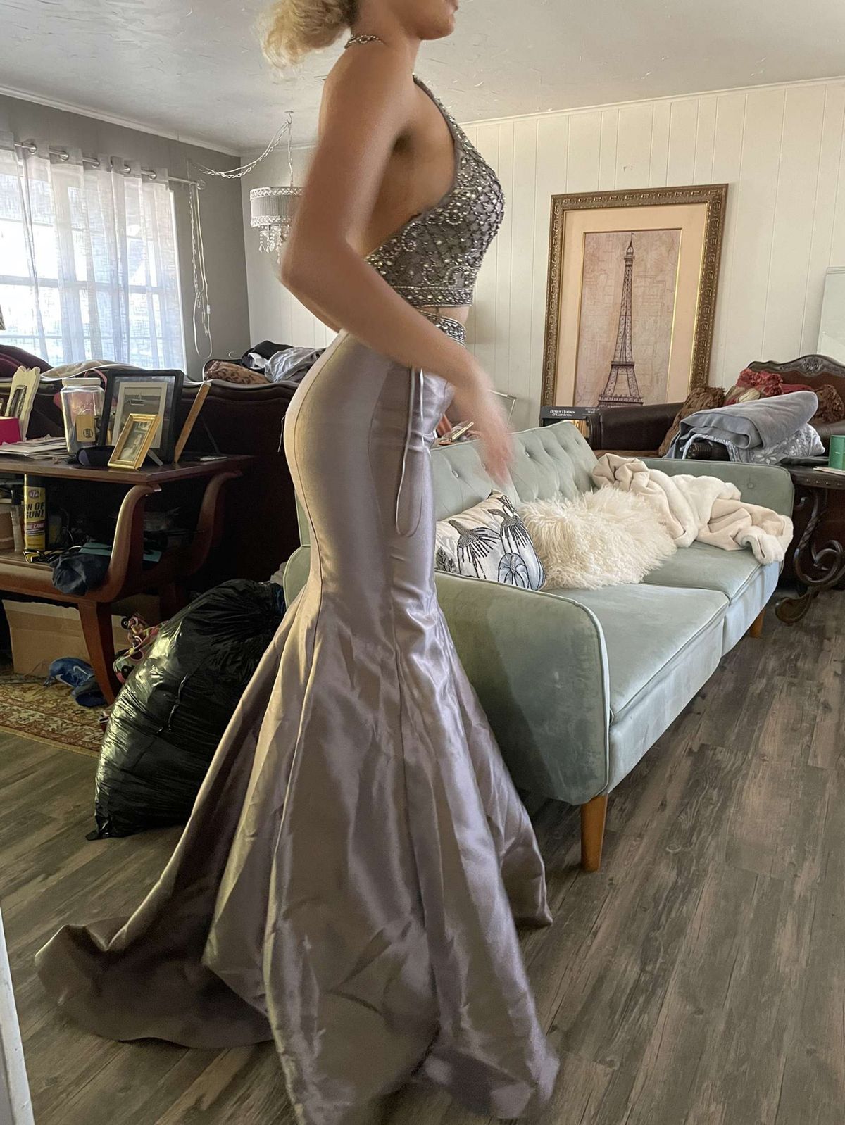 Madison James Size 2 Prom Silver Mermaid Dress on Queenly