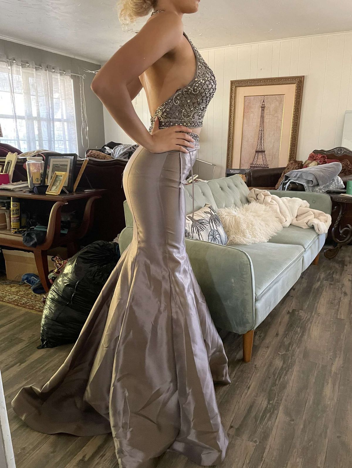 Madison James Size 2 Prom Silver Mermaid Dress on Queenly