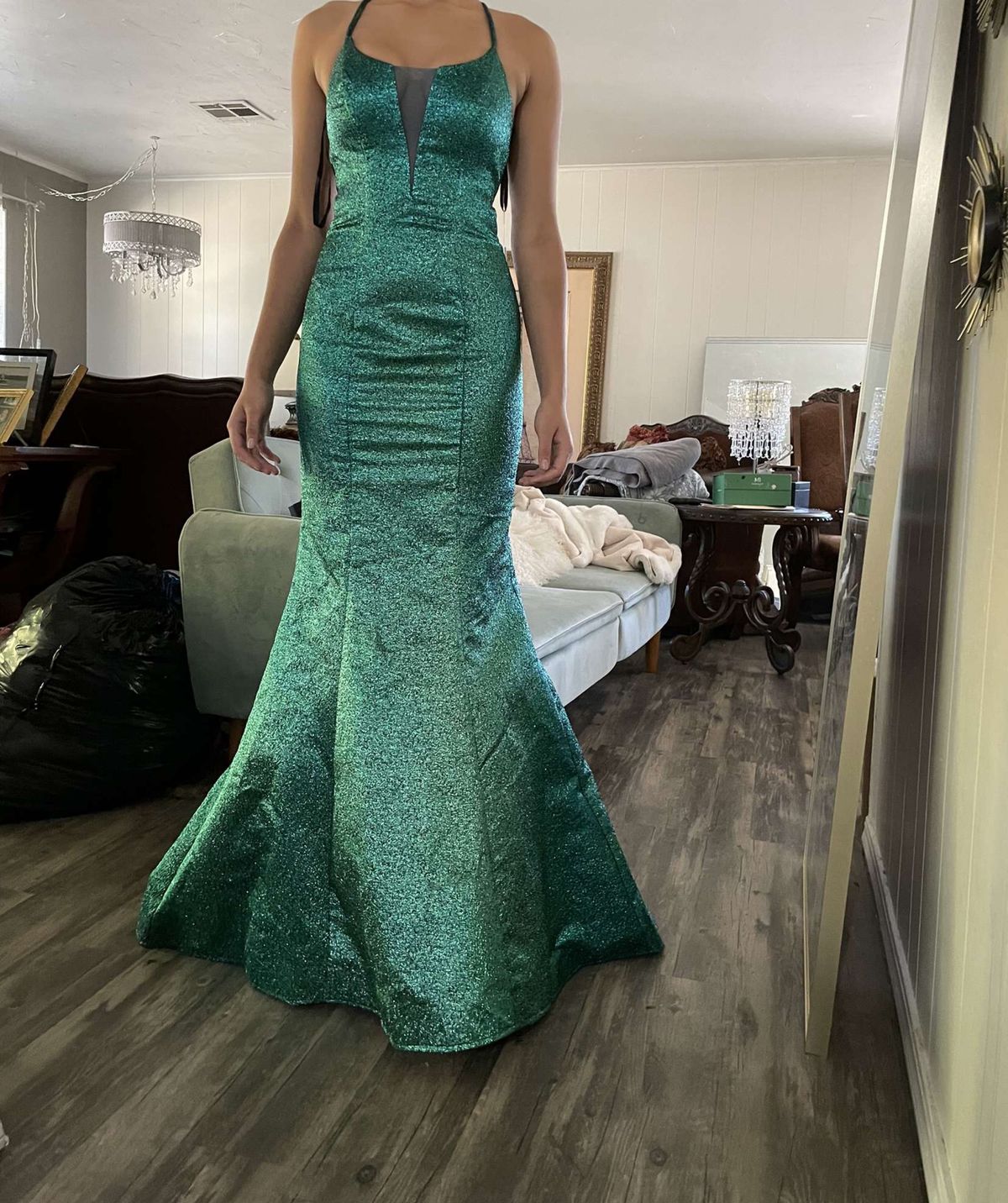 Madison James Size 4 Prom Green Mermaid Dress on Queenly