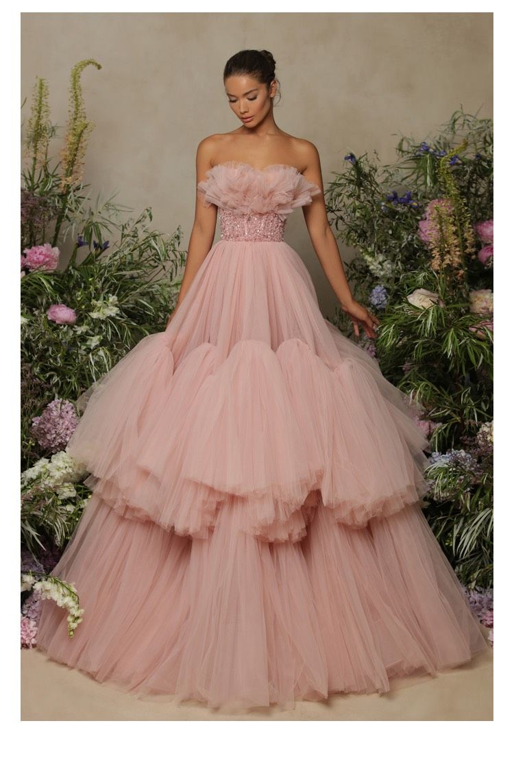 Tarik Ediz Size 2 Pageant Pink Ball Gown on Queenly