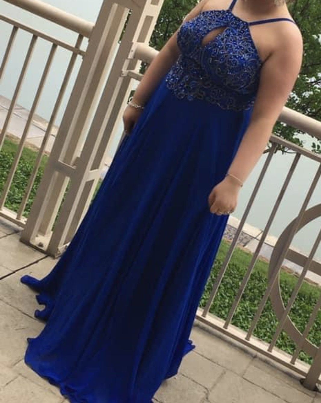 Dave and Johnny Plus Size 16 Prom Blue Floor Length Maxi on Queenly