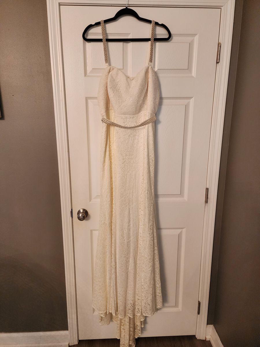 Torrid Plus Size 16 Strapless Lace White A-line Dress on Queenly