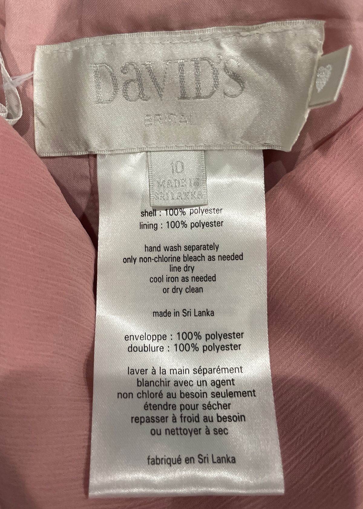 David's Bridal Size 10 Bridesmaid Pink Floor Length Maxi on Queenly