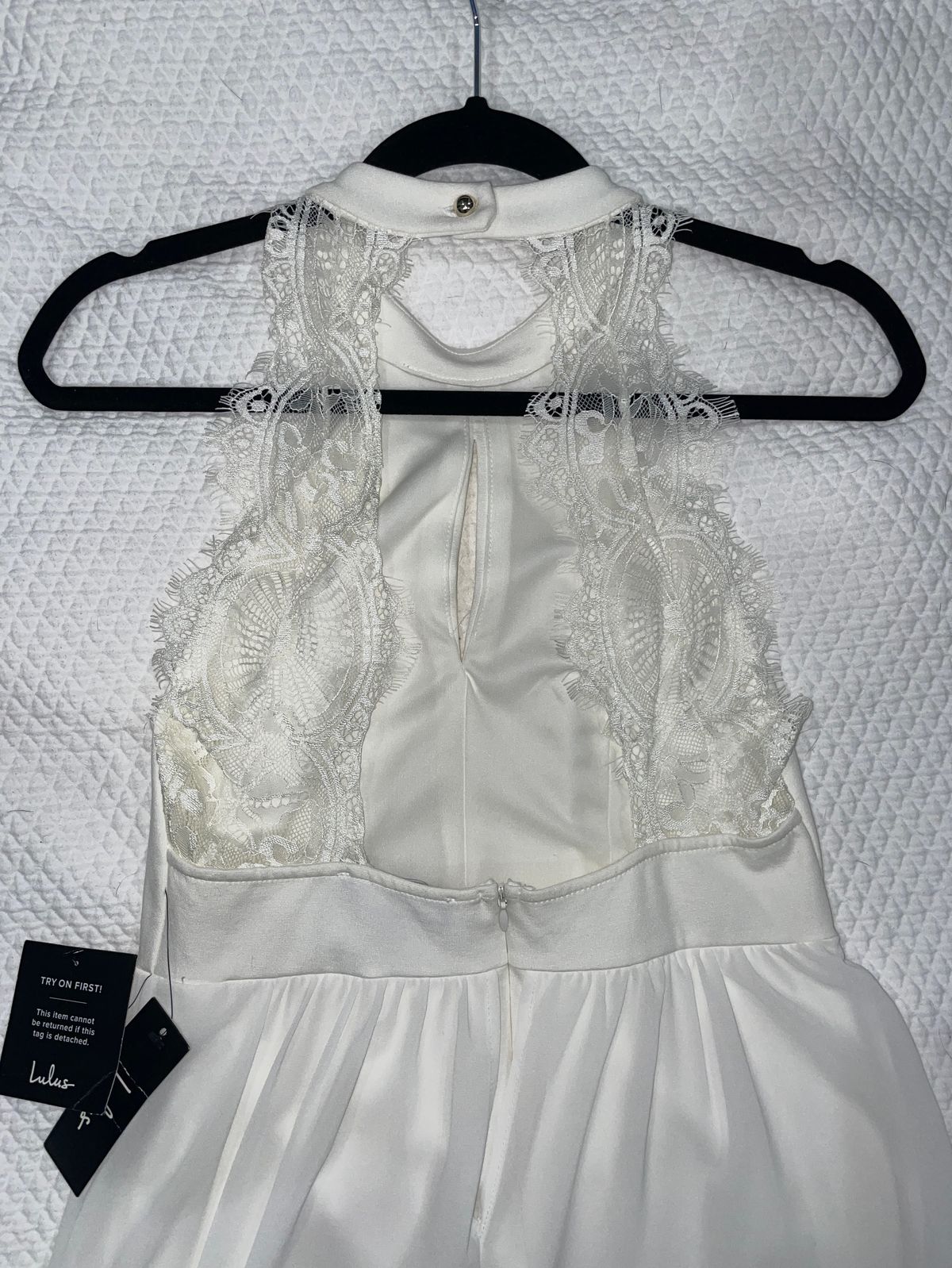Lulus Size 6 Lace White A-line Dress on Queenly