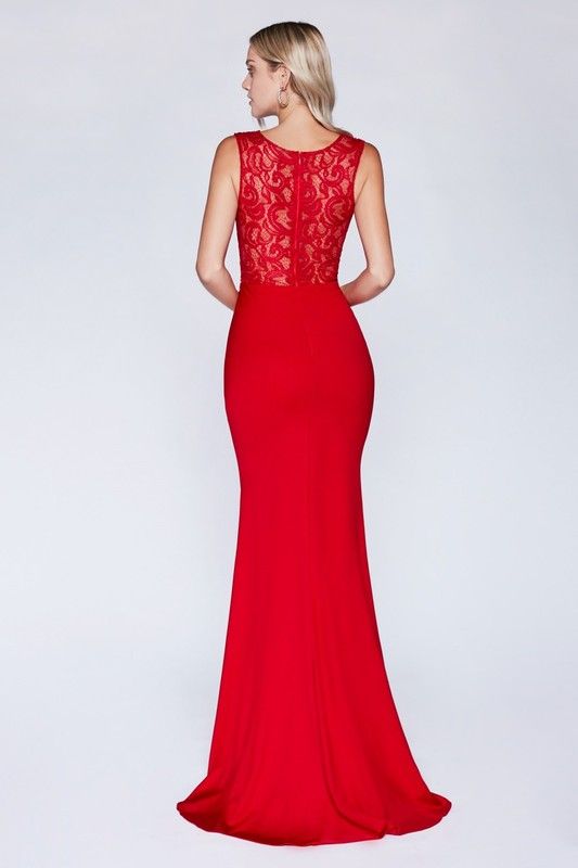 Size 2 Lace Red A-line Dress on Queenly