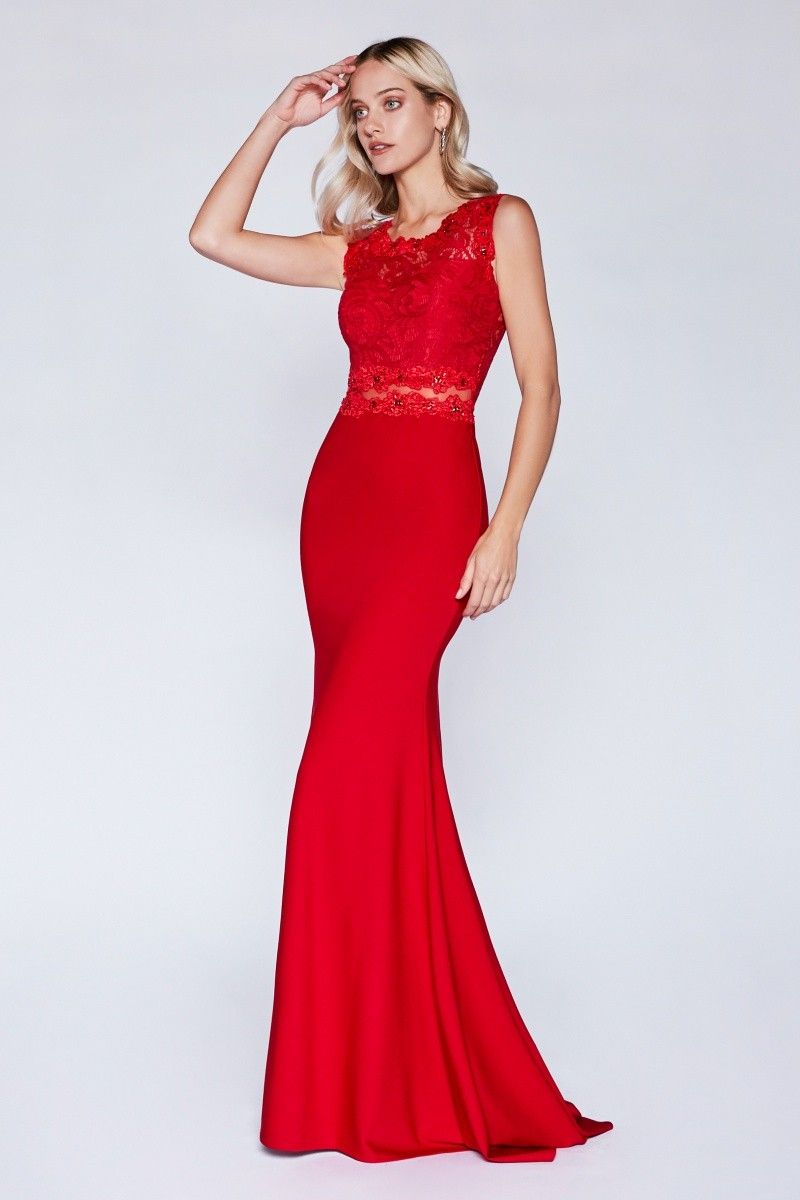Size 2 Lace Red A-line Dress on Queenly