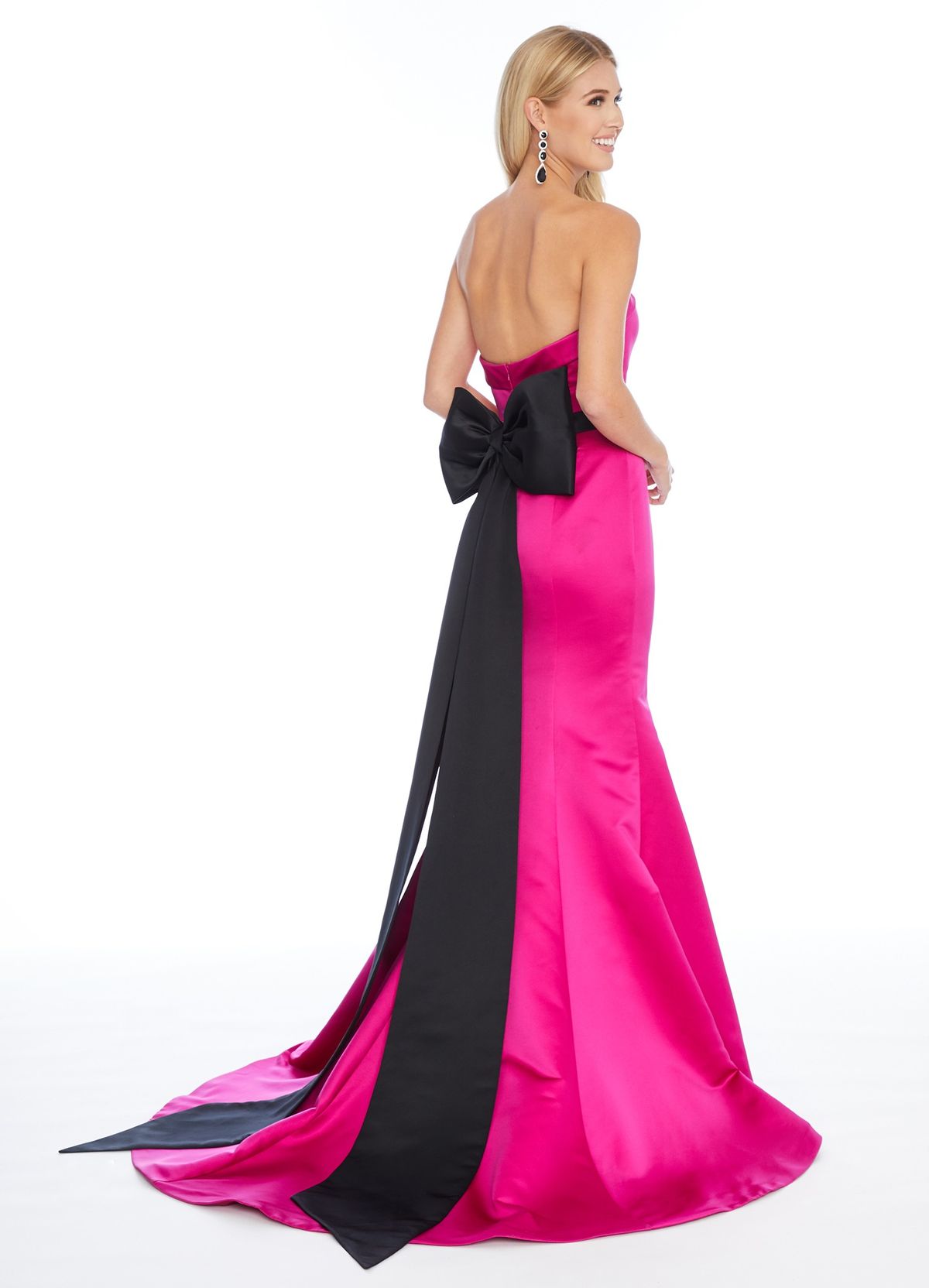 Size 4 Prom Strapless Satin Hot Pink Mermaid Dress on Queenly