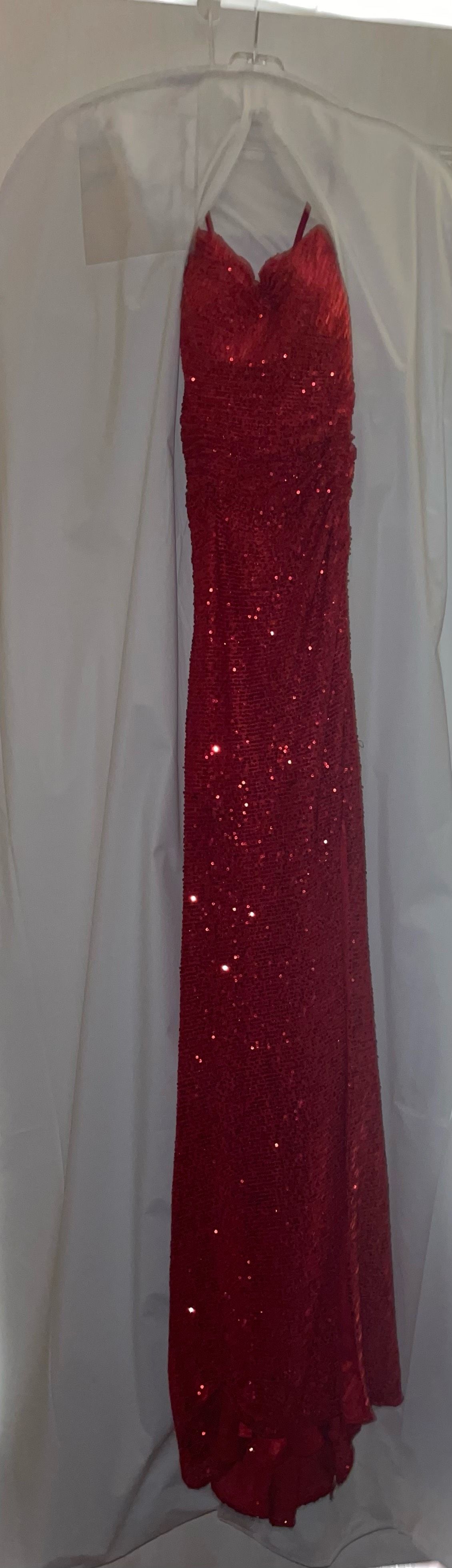 Size 00 Prom Red Side Slit Dress on Queenly