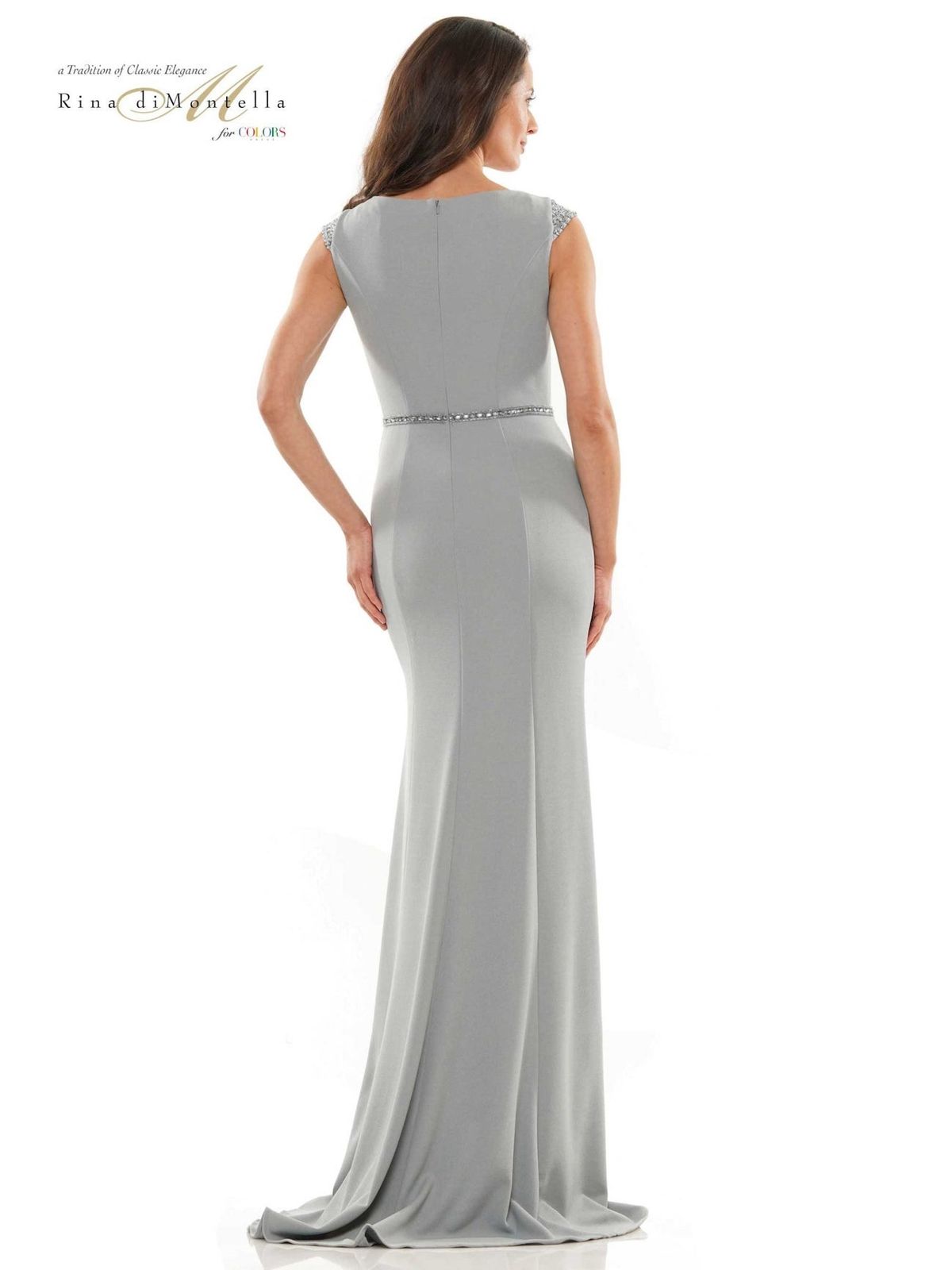 Style Freya Size 8 Silver Floor Length Maxi on Queenly