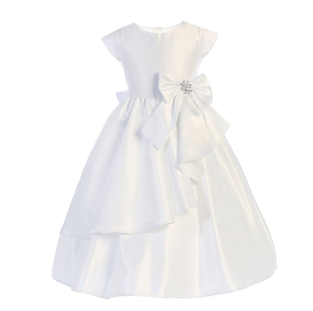 Style SK750 Sweet Kids Girls Size 8 White Ball Gown on Queenly