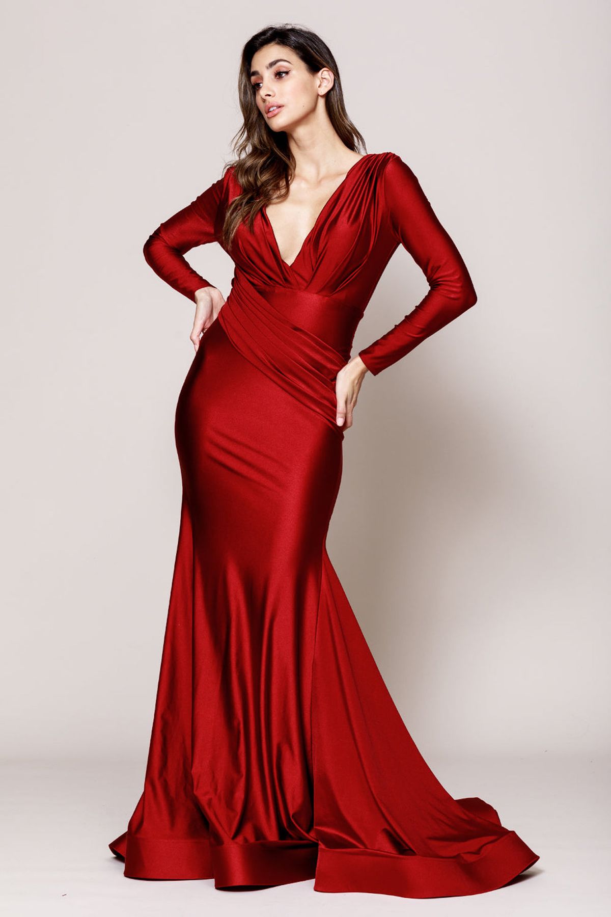 Style Alyssa Amelia Couture Plus Size 16 Burgundy Red Mermaid Dress on Queenly