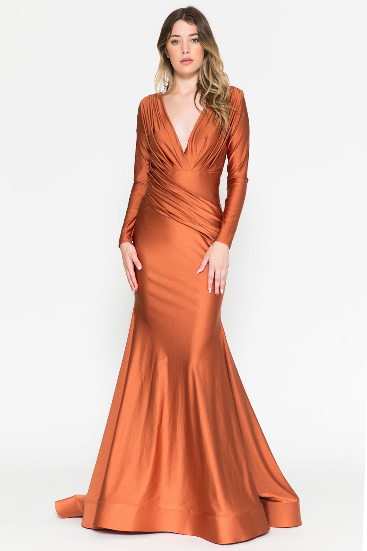 Style Alyssa Amelia Couture Size 10 Orange Mermaid Dress on Queenly