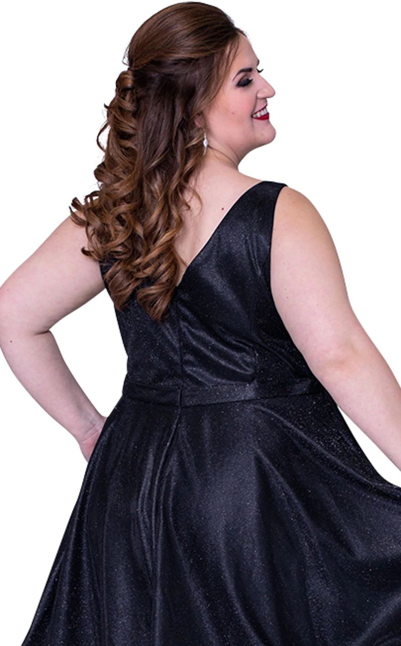 Style Haven Sydneys Closet Plus Size 16 Homecoming Sequined Black Cocktail Dress on Queenly