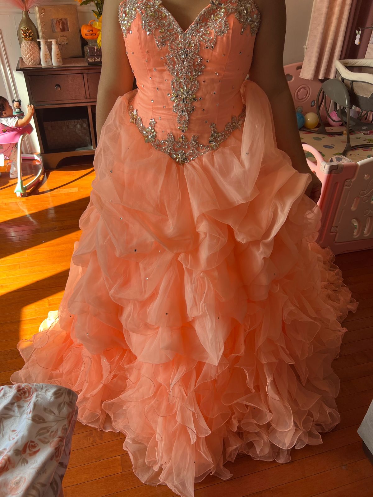 Mary's Plus Size 18 Orange Ball Gown on Queenly