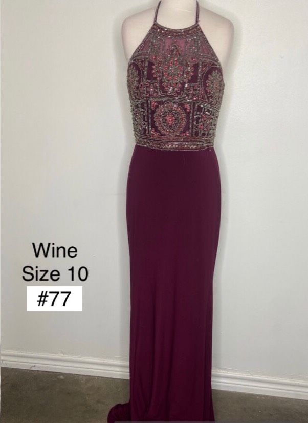 Size 10 Red Floor Length Maxi on Queenly