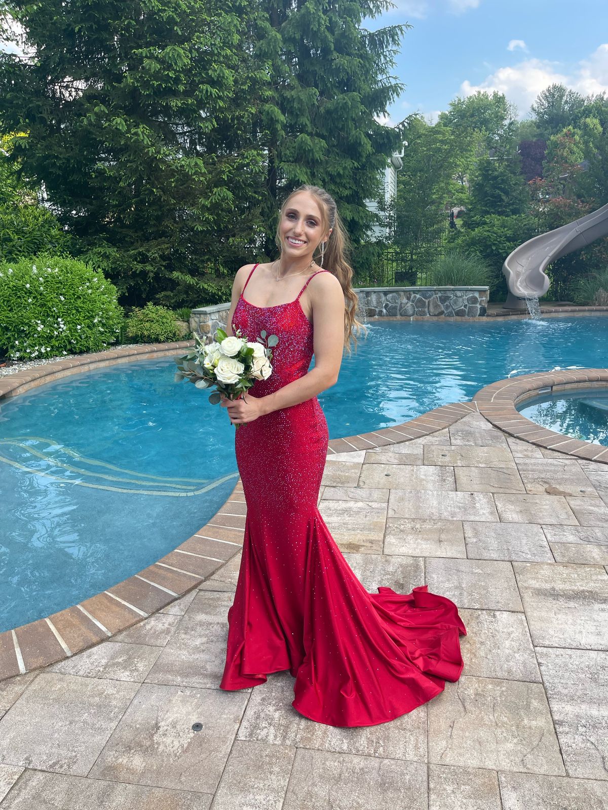 Amarra Size 2 Prom Red Mermaid Dress on Queenly