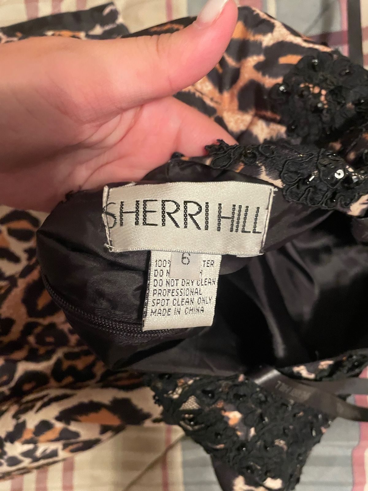 Sherri Hill Size 6 Prom Sequined Black Side Slit Dress on Queenly