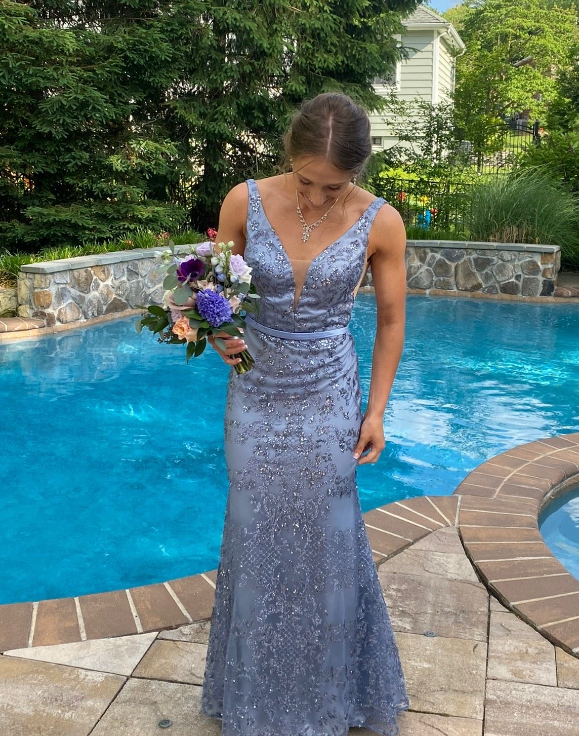 Cinderella Divine Size 4 Prom Blue Mermaid Dress on Queenly