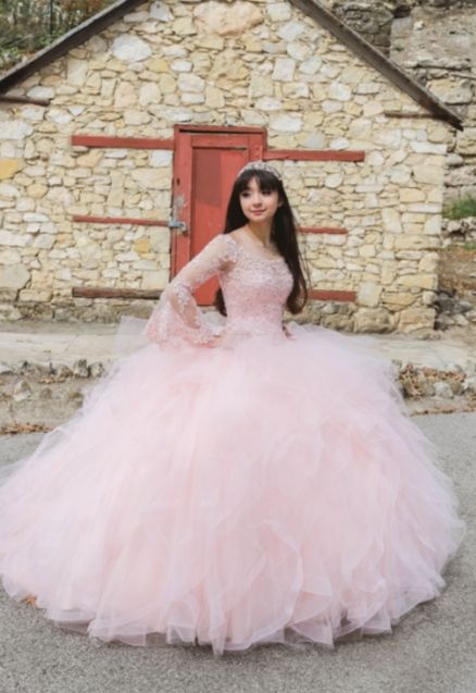 Pink Bridal Gown Gorgeous Hand Made Ball Gown Prom Dress • tpbridal