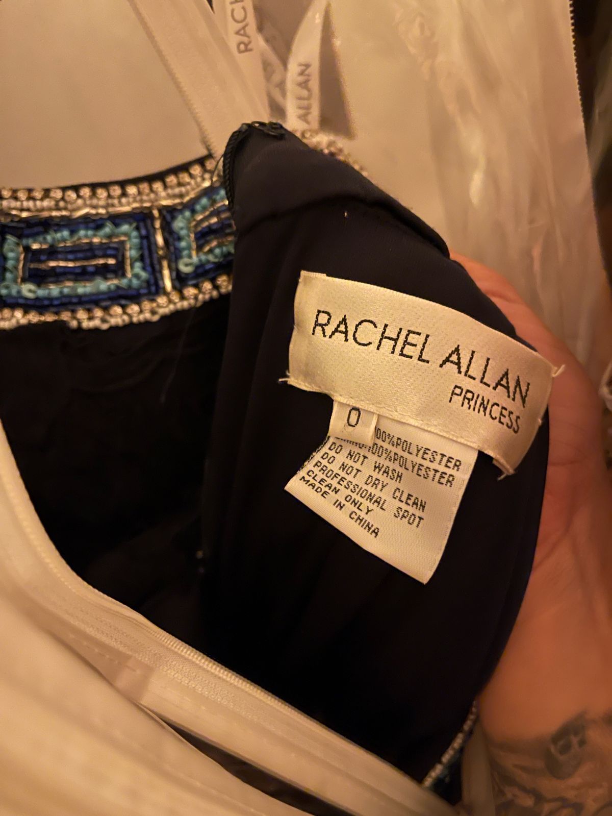Rachel Allan Size 0 Pageant Navy Blue Side Slit Dress on Queenly