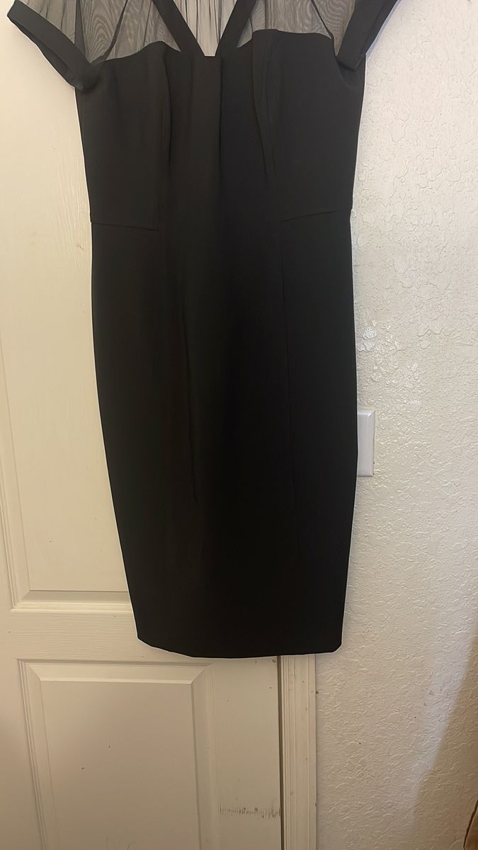 Plus Size 16 Wedding Guest Black Cocktail Dress on Queenly
