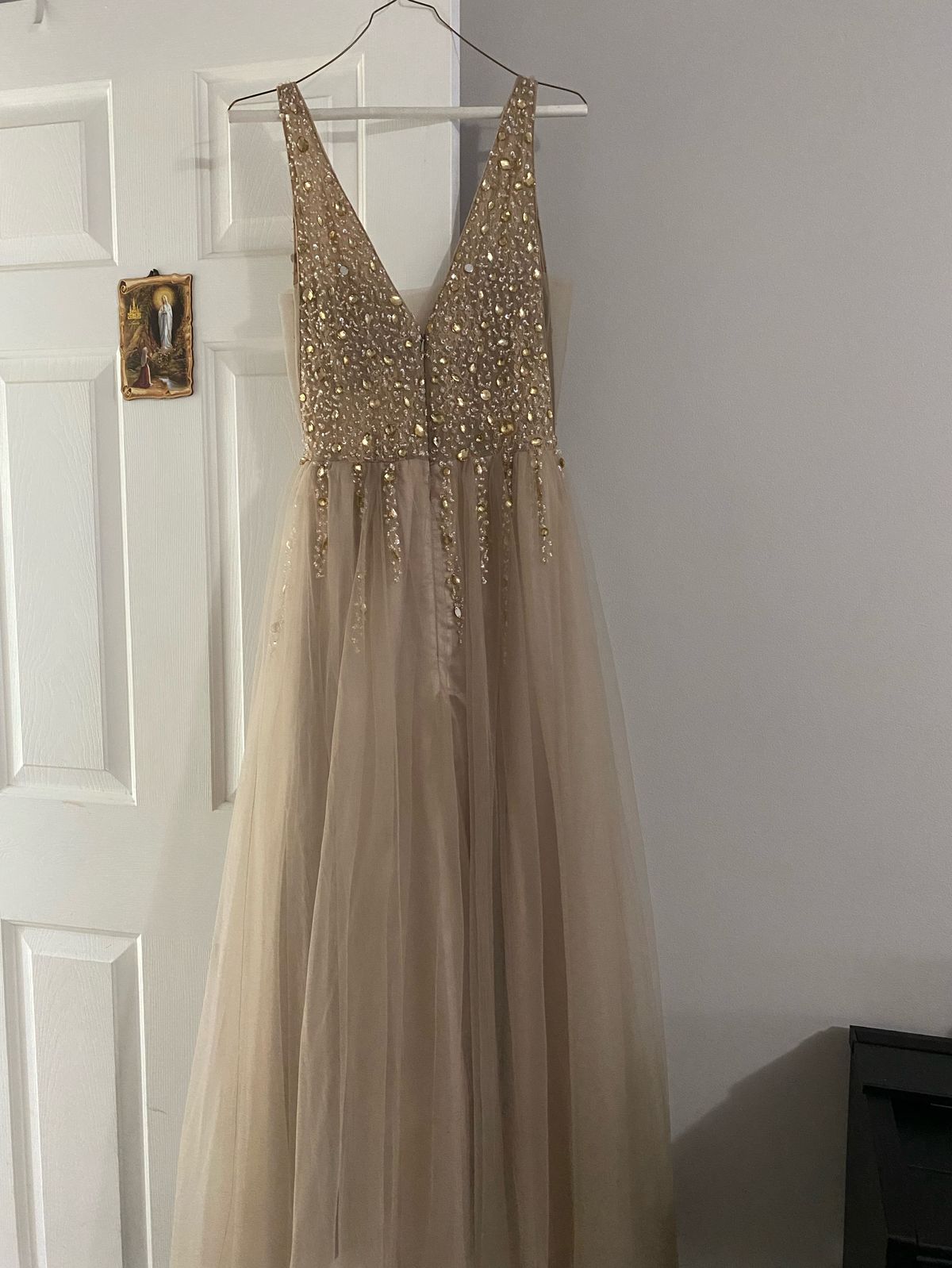 Size 4 Nude A-line Dress on Queenly