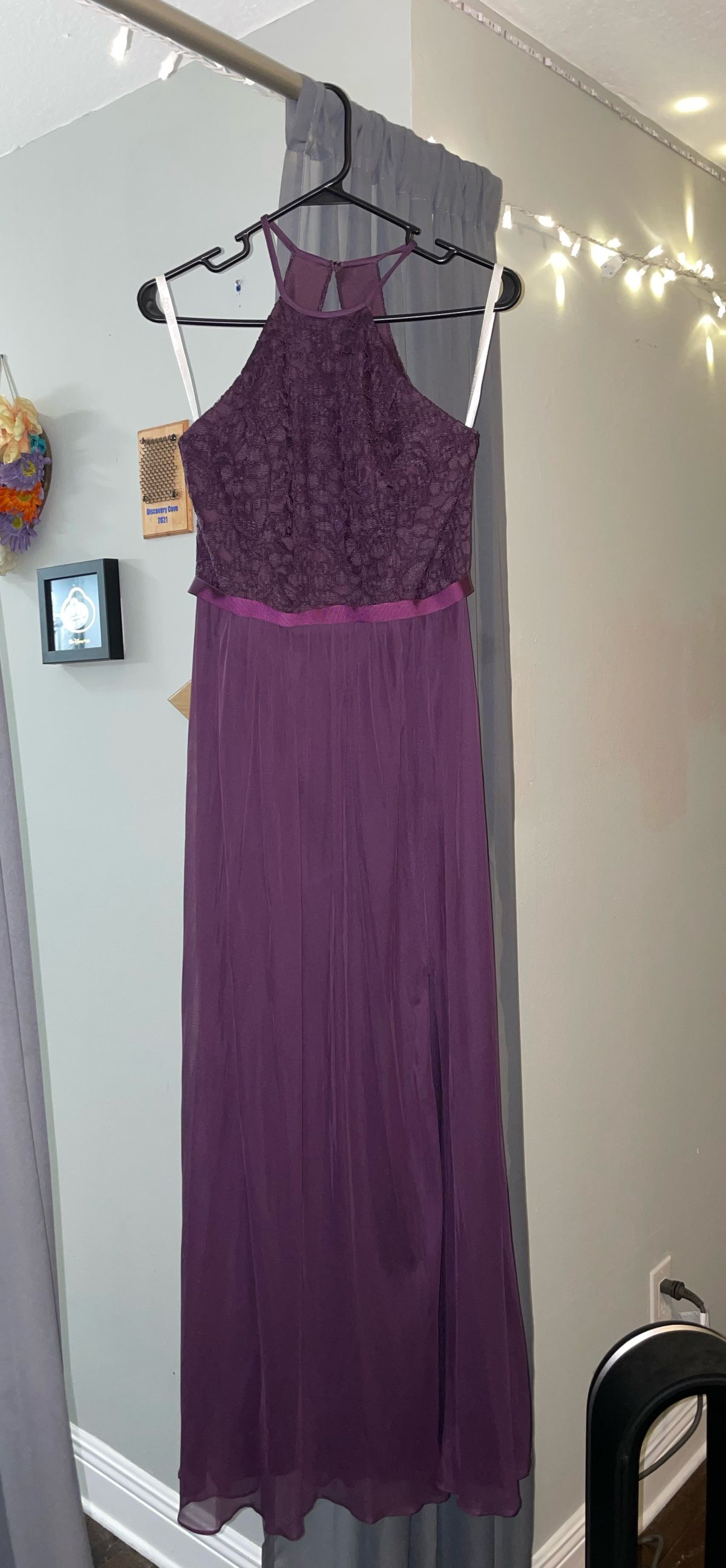 David's Bridal Size 6 Bridesmaid Purple Floor Length Maxi on Queenly