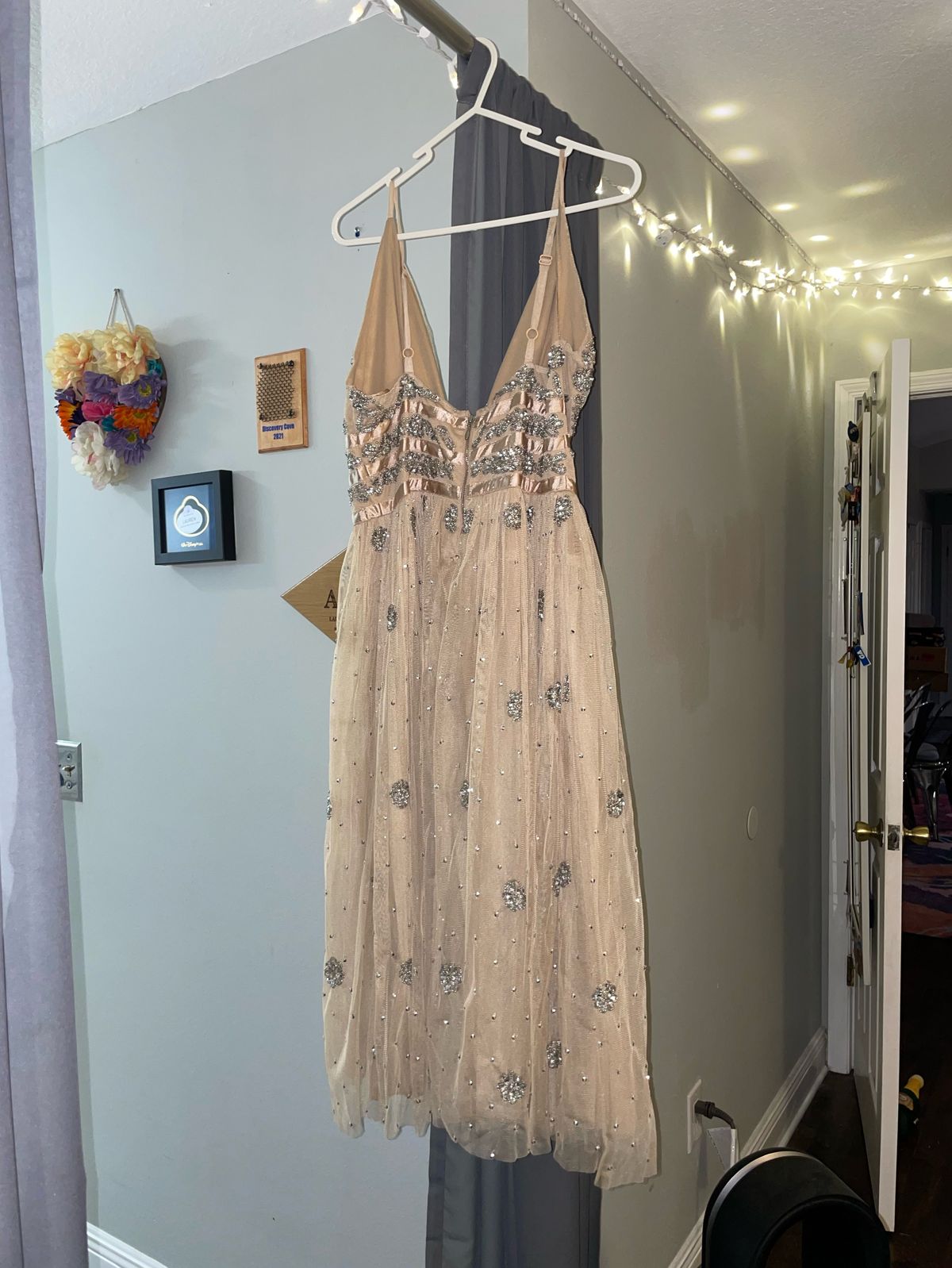 Dolly Delicious Size 8 Prom Nude A-line Dress on Queenly