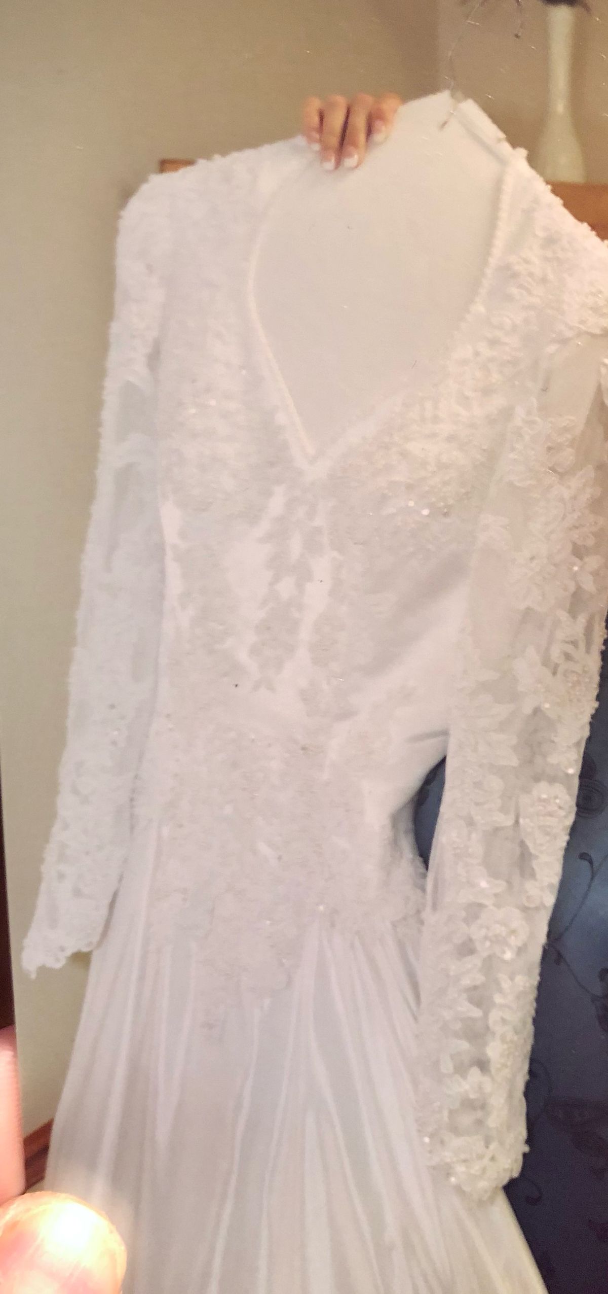 Size 12 Wedding Lace White Dress With Train on Queenly