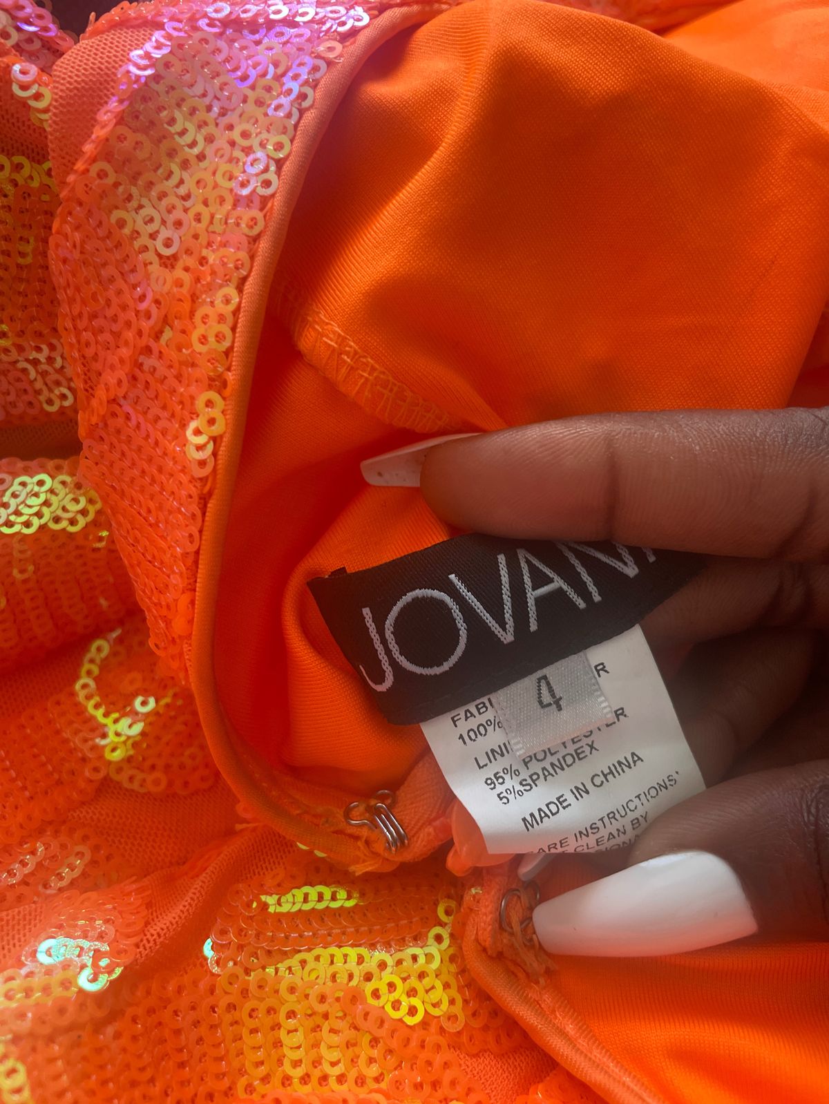 Jovani Size 4 Prom Plunge Orange Cocktail Dress on Queenly