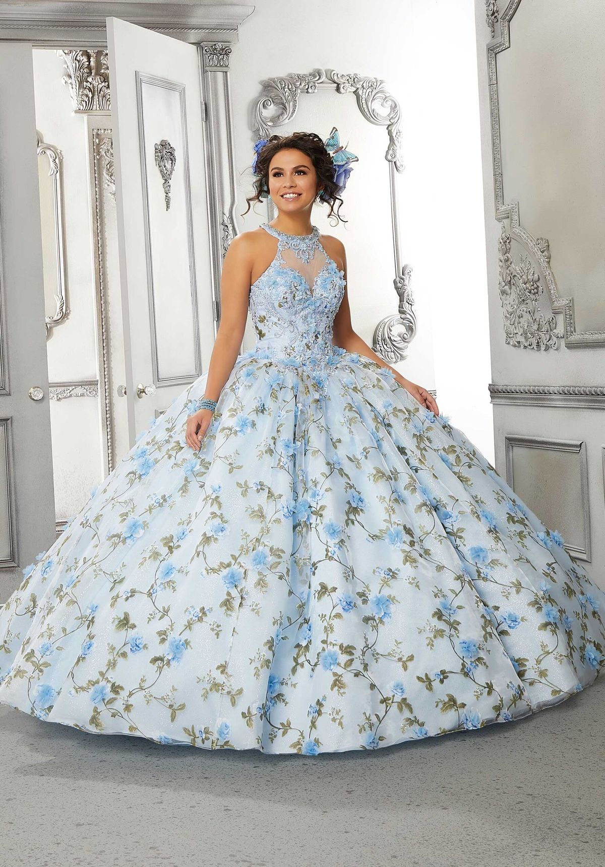 Style Lorena Morilee  Size 6 Pageant Blue Ball Gown on Queenly