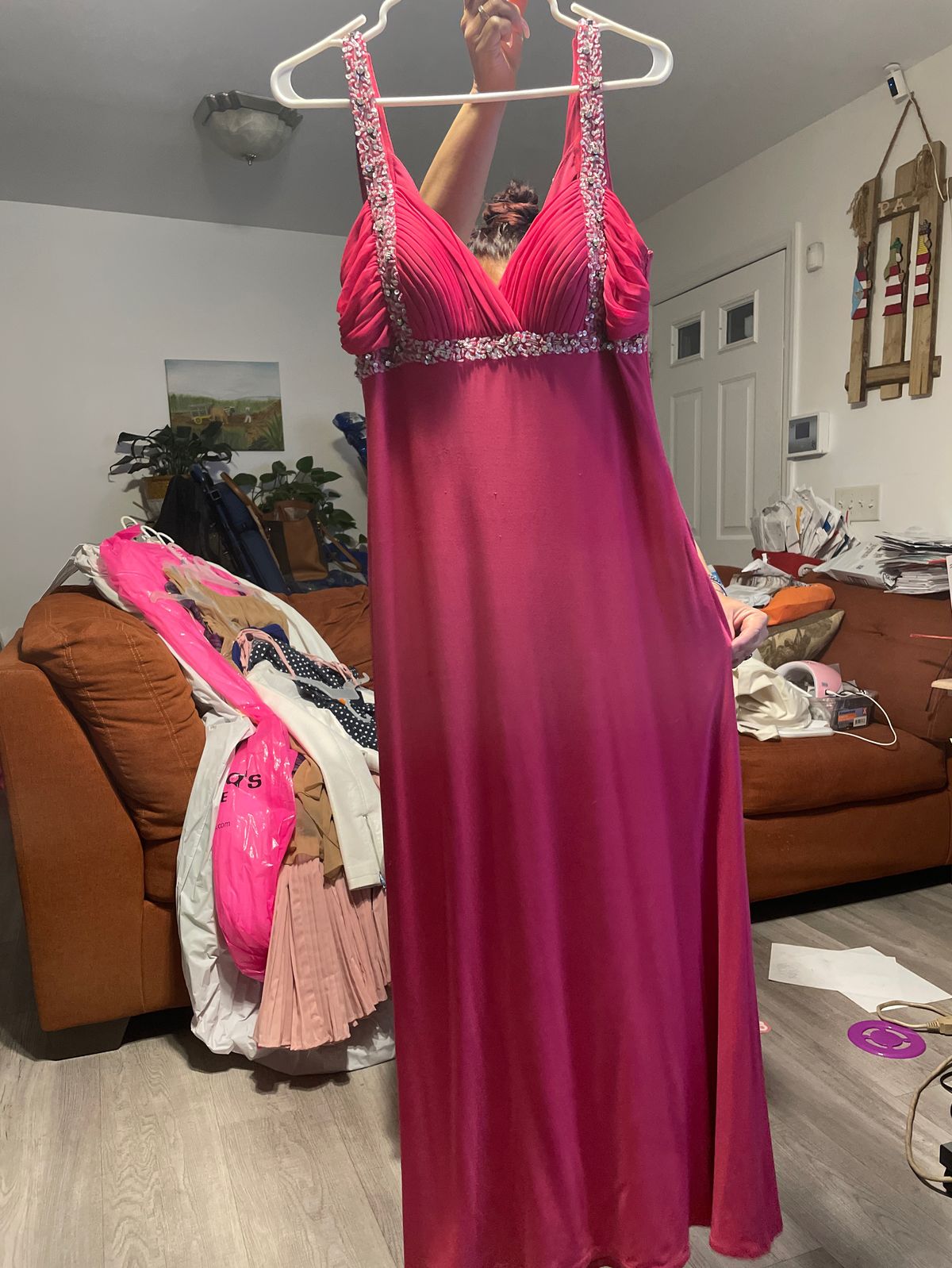 Size 8 Prom Pink Floor Length Maxi on Queenly