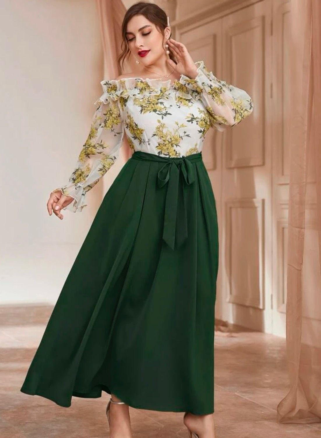 Plus Size 18 Prom Green Floor Length Maxi on Queenly