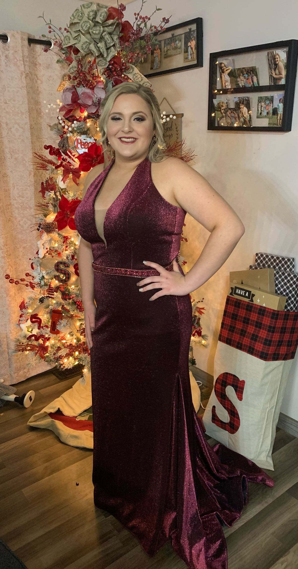 Rachel Allan Plus Size 16 Burgundy Red Mermaid Dress on Queenly