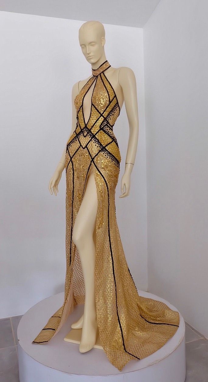 Siranan Thailand Size 0 Gold Side Slit Dress on Queenly