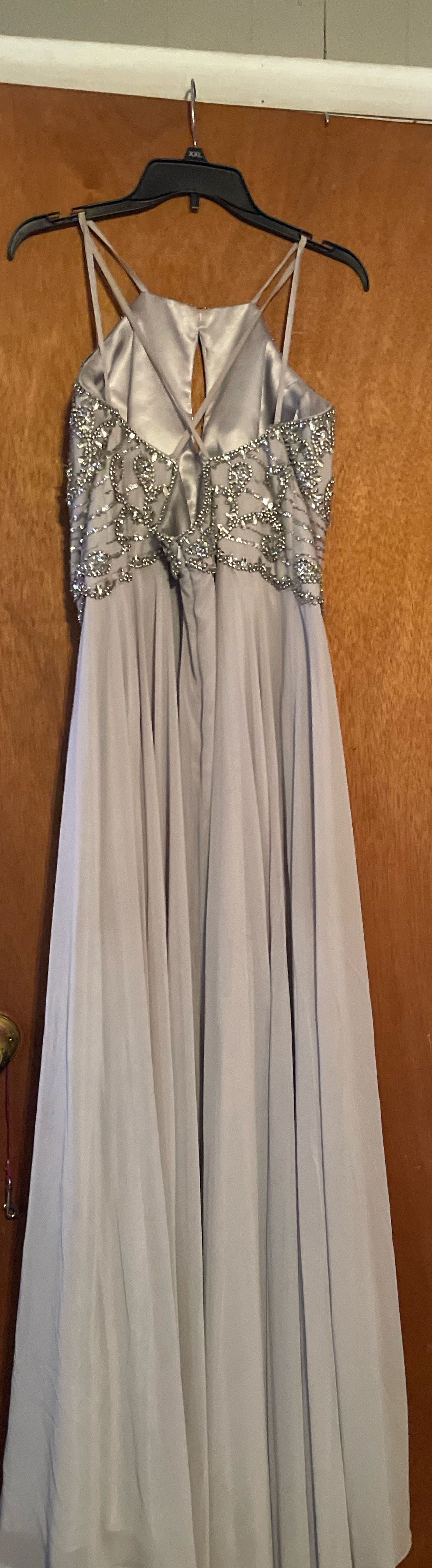 Dave and Johnny Plus Size 18 Prom Silver Floor Length Maxi on Queenly
