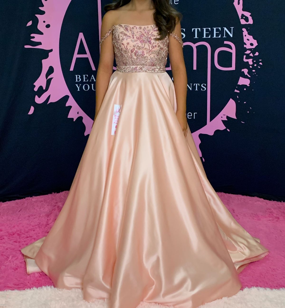 Sherri Hill Size 4 Prom Off The Shoulder Sequined Pink Ball Gown on Queenly