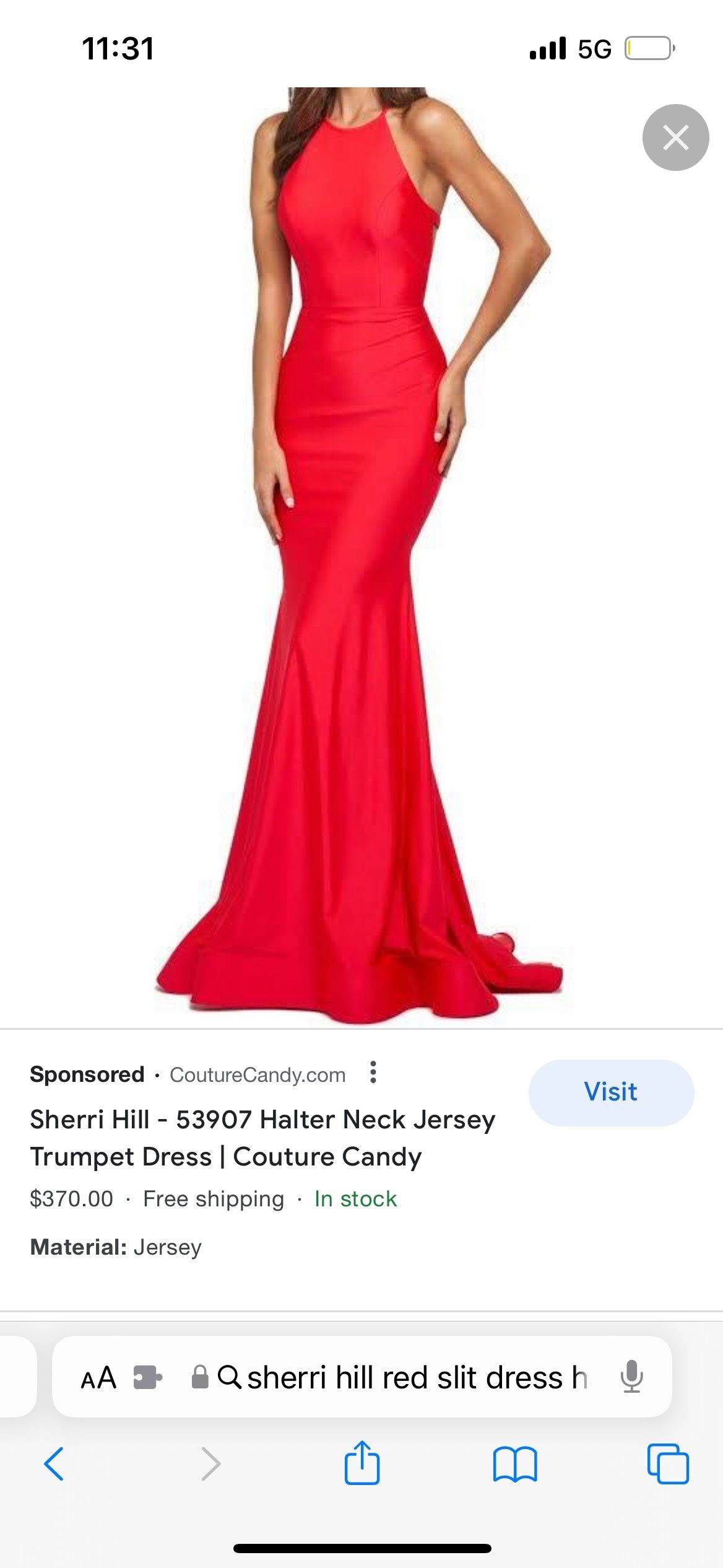 Sherri Hill Size 6 Pageant High Neck Red Side Slit Dress on Queenly