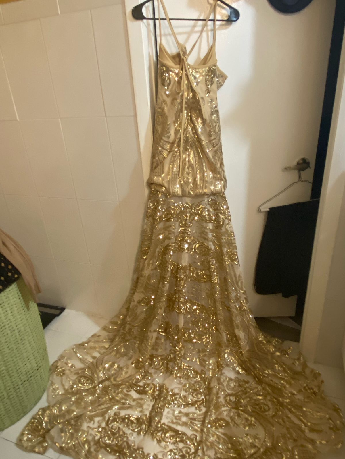 Algist Size 4 Prom Gold Dress With Train on Queenly