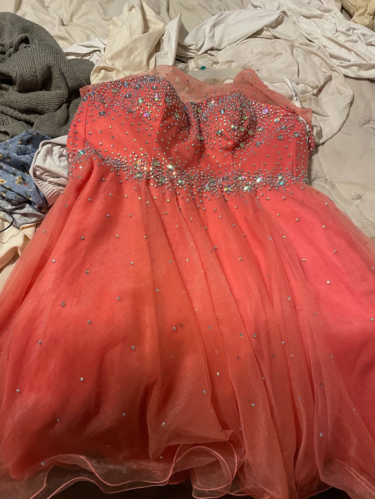 Size 12 Pageant Pink Dress With Train on Queenly
