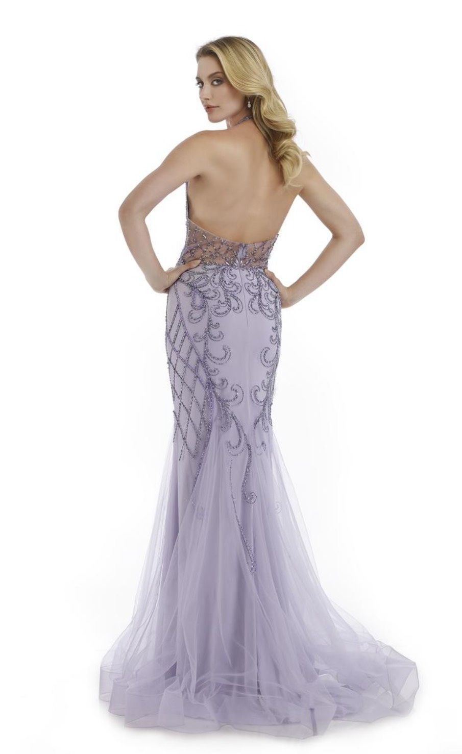 Morrell Maxie Size 10 Prom Halter Purple Mermaid Dress on Queenly