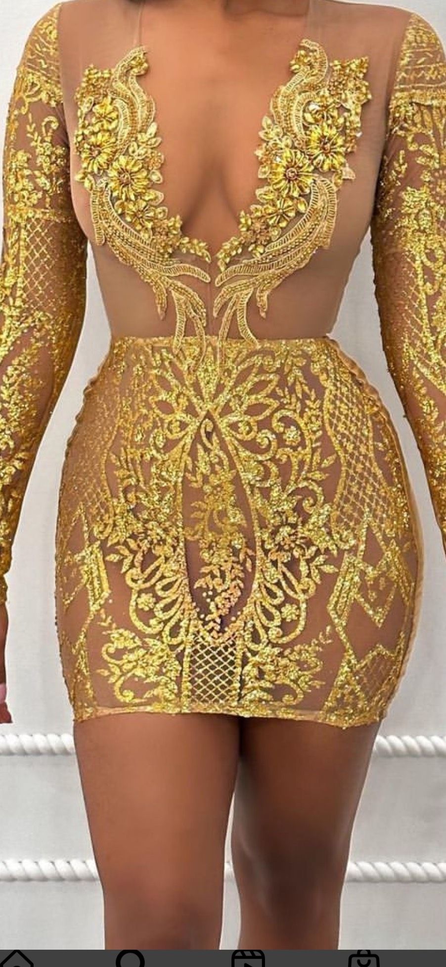 Size 8 Nightclub Gold Mermaid Dress on Queenly
