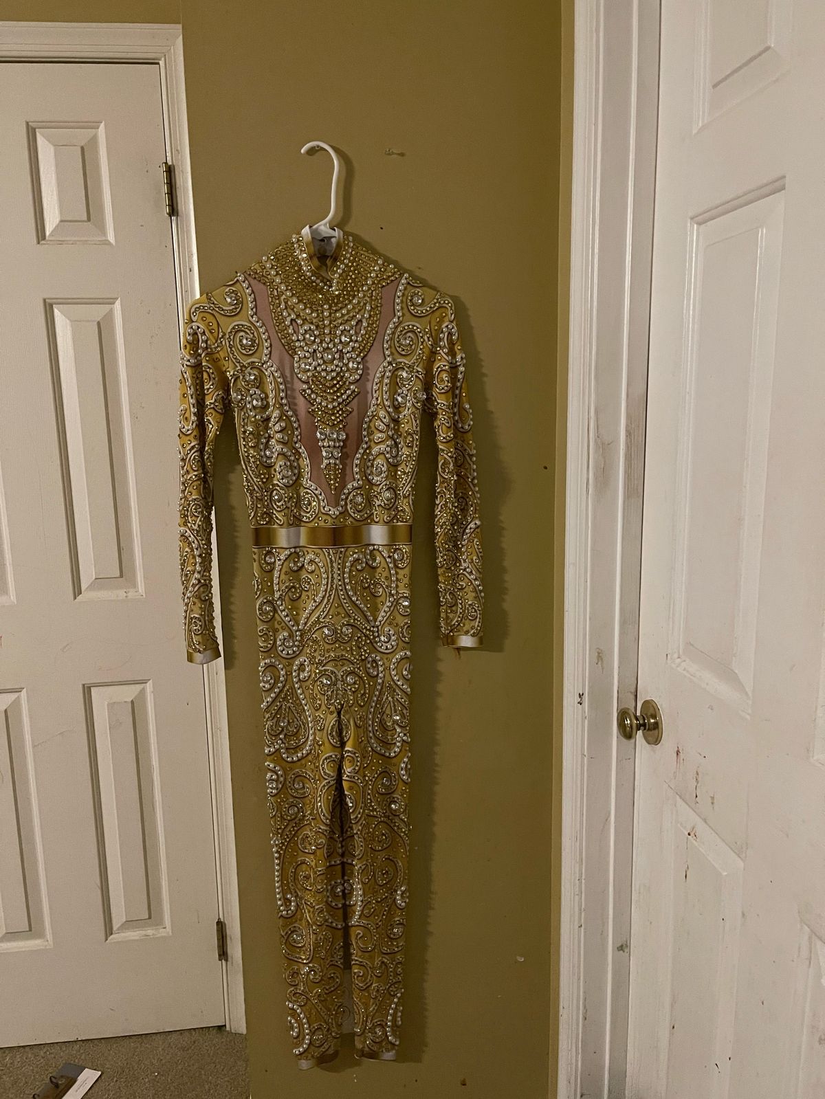 Size 14 Nightclub Gold Formal Jumpsuit on Queenly