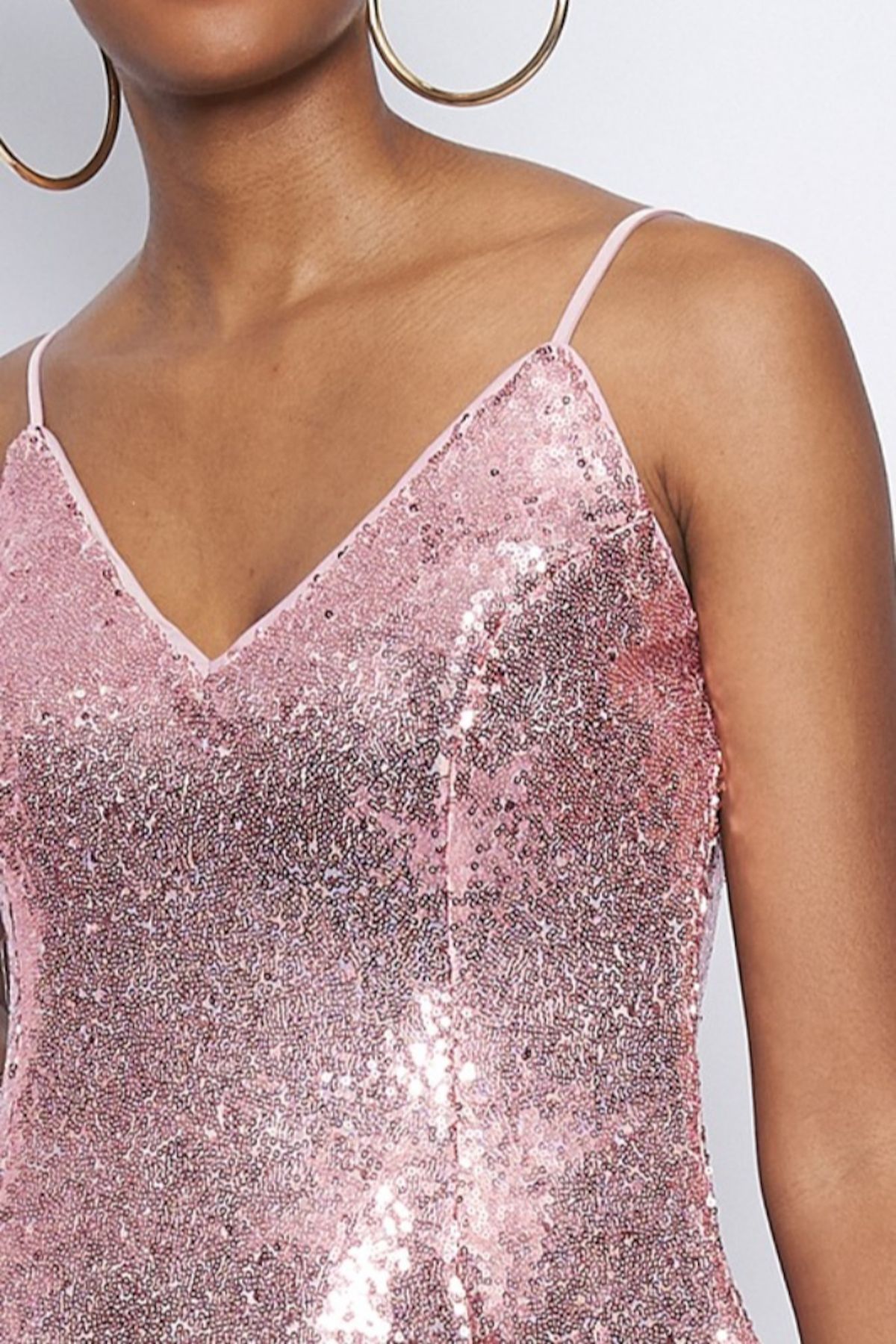 Style DI3508 Better Be Size 6 Homecoming Sequined Rose Gold Cocktail Dress on Queenly