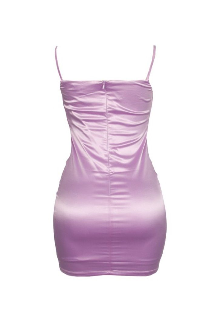 Style DH26973 Tic Toc Size 6 Satin Purple Cocktail Dress on Queenly