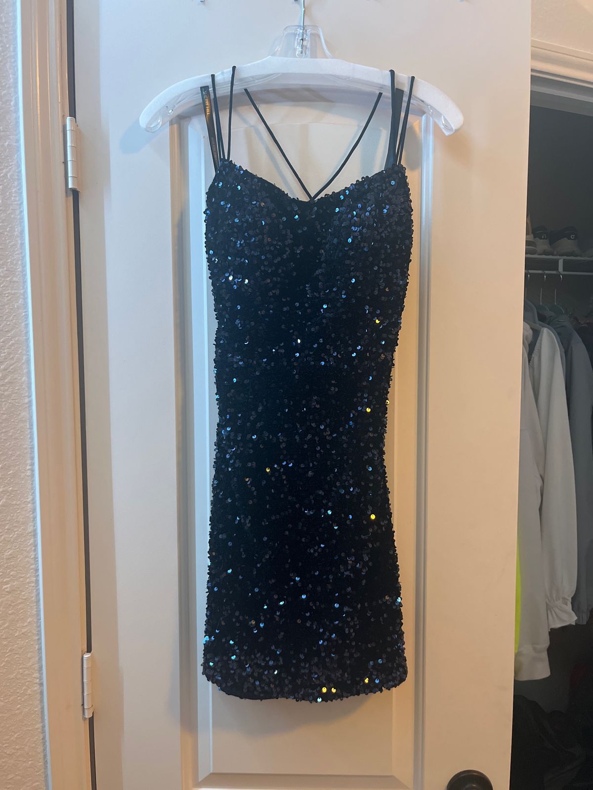 Sherri Hill Size 4 Homecoming Navy Blue Cocktail Dress on Queenly