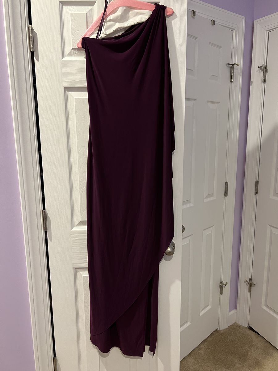 Lauren - Ralph Lauren Evening Size 8 One Shoulder Purple A-line Dress on Queenly