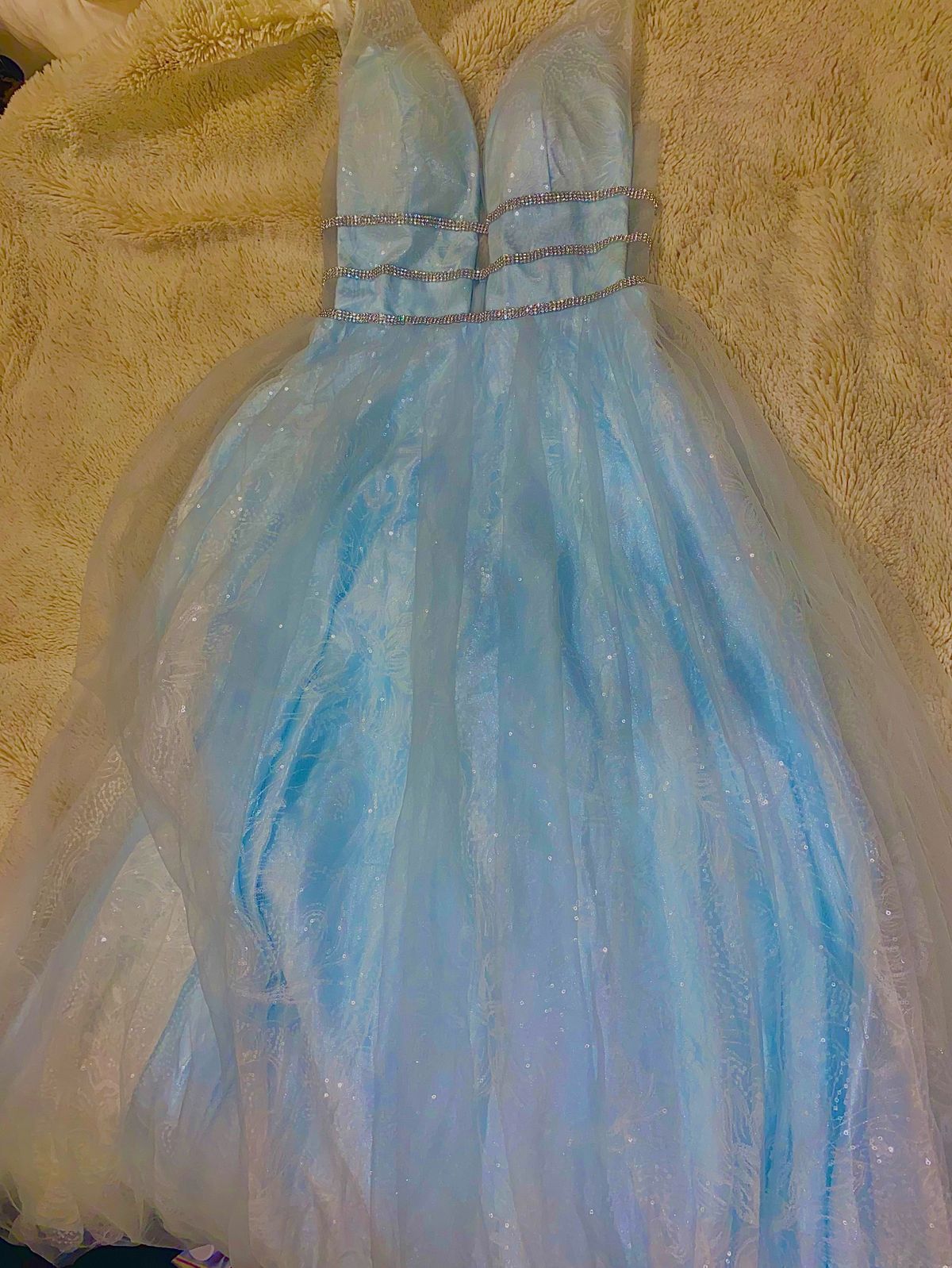 foryou Size 6 Prom Blue Ball Gown on Queenly