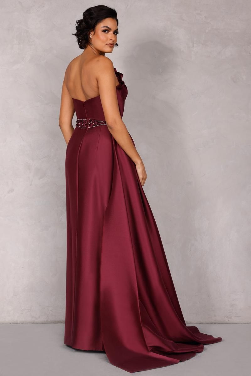 Style 2021E2784 Terani Couture Size 6 Pageant Burgundy Red Floor Length Maxi on Queenly