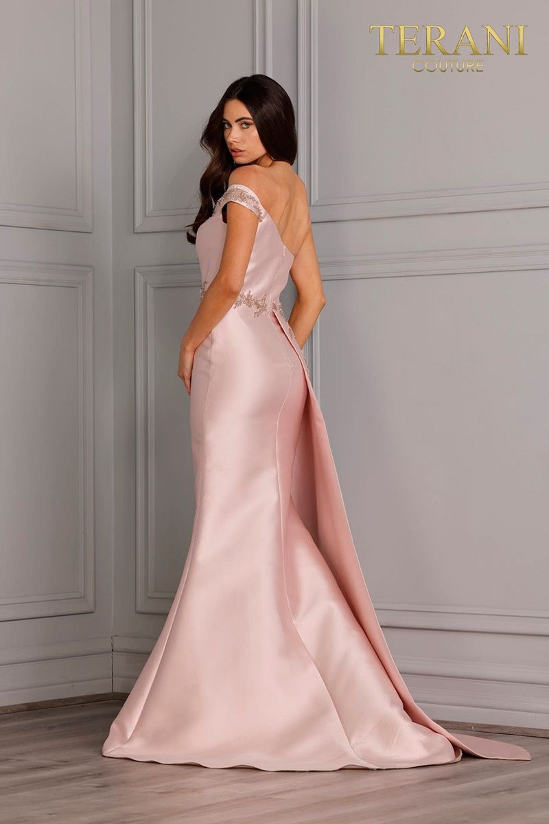 Style 2111E4757 Terani Couture Size 6 Pageant Pink Side Slit Dress on Queenly